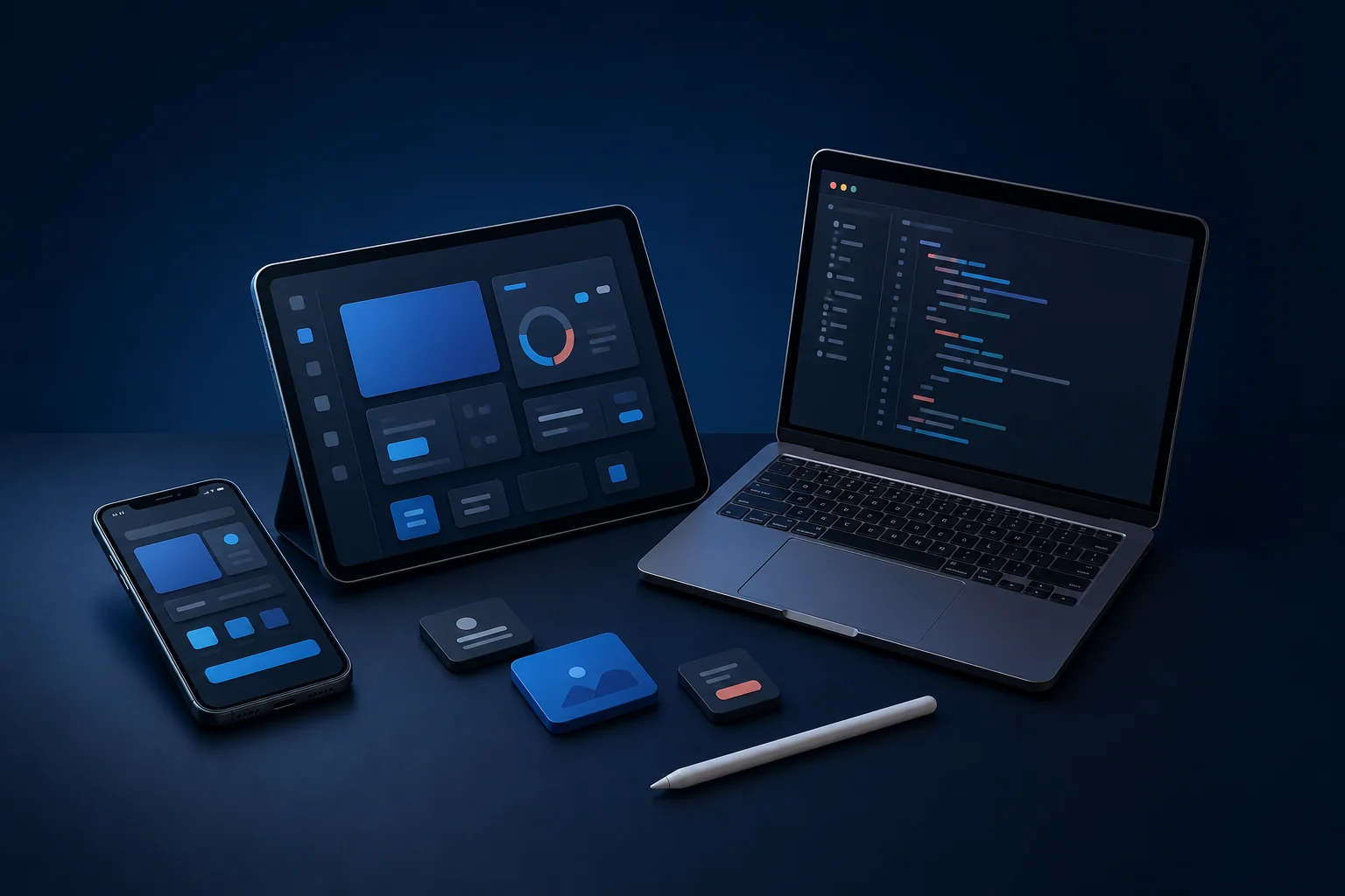 Illustration of custom application development