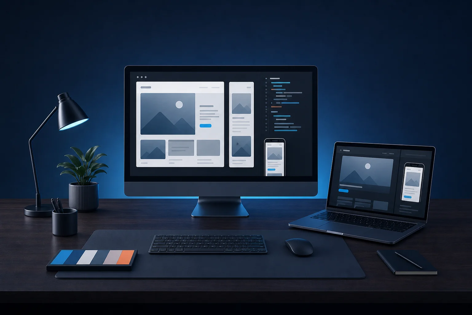 Illustration of website design and development