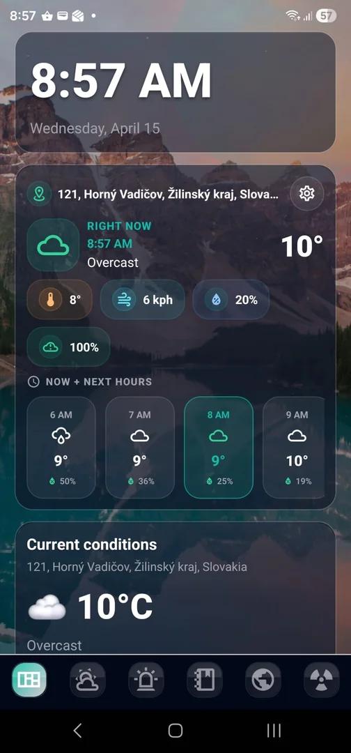 Daily App current conditions screen