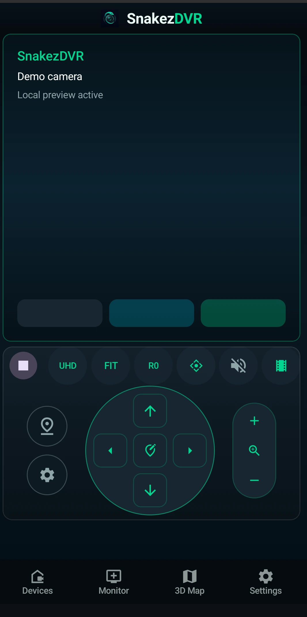 SnakezDVR live PTZ controls