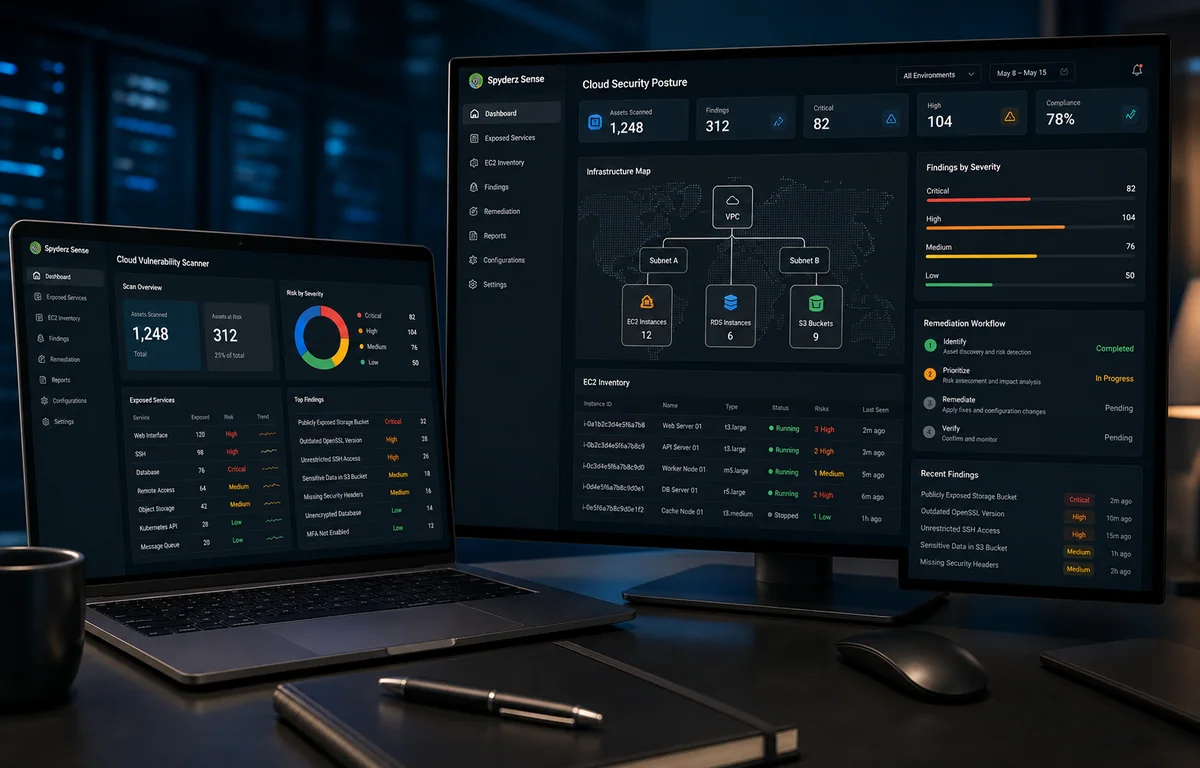 Spyderz Sense security operations dashboard